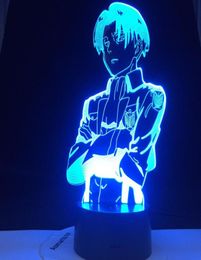 Attack on Titan Acrylic Table Lamp Anime for Home Room Decor Light Cool Kid Child Gift Captain Levi Ackerman Figure Night Light1978495