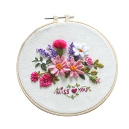 Flowers Patterns DIY Full Range of Embroidery Cross Stitch Stamped Embroidery Cloth with Floral Kit European Embroidery Material