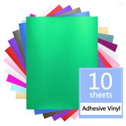 Window Stickers 10 Assorted Colours 12"x12"Bundle Glitter Adhesive Craft Sheets For Home Handcraft Decor Wall Decal Graphics Project