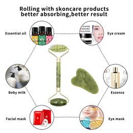 Guasha Natural Stone Massage Face Jade Roller Gua Sha Massage Tool Set for SPA Body Visage Rouleau De Hot Health and Beauty