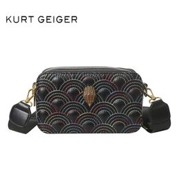 Kurt Geiger Shoulder Bag Luxury Camera Designer Bags 2024 Fashion Trendy Ladies Zip Letter Small Square Bag Brand Women Handbag 240329