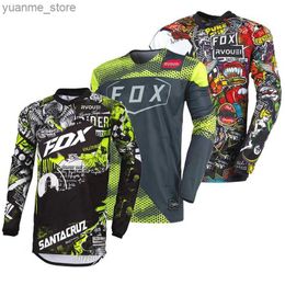 Cycling Shirts Tops Quick Dry Motochross Jersey for Men Downhill Suit BMX Mountain Bike Breathable Shirt Rvouei Enduro Jersey Ciclismo Hombre Y240410