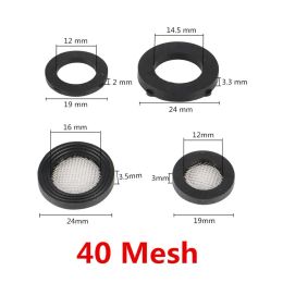 20Pcs 19mm 24mm Rubber Flat Gasket with 40 Mesh Filter Faucet Seal Washer 1/2" 3/4" Female Thread Garden Water Connector Fitting