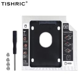 Enclosure 5Pcs TISHRIC Optibay Universal 2nd SSD HDD Caddy 9.5 12.7mm SATA 3.0 Hard Disc Drive Box Enclosure Case 2.5 For Laptop DVDROM