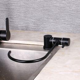 Black Free Foldable Water Filter Faucet Kitchen Drinking Can Folding Tap for Reverse Osmosis System