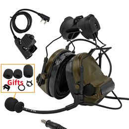 Hearangel Tactical Headset COMTAC II Compatible Helmet ARC Rail Adapter, Military Noise Cancelling Pickup Headphones&U94 PTT