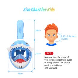 SMACO Swimming Mask Snorkeling Full Face Snorkel Mask Kid Snorkeling Gear Scuba Diving Masks Kids Anti-Fog Anti-Leak Dry Top Set