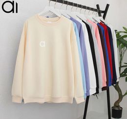 AL Womens Yoga Jacket Outfit Spring/Autumn/Winter Warm Oversized Sweatshirts Sweater Loose Long Sleeve Crop Top Fitness Workout Crew Neck Blouse Gym 5522ess