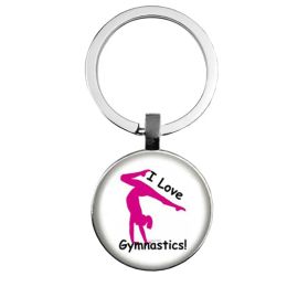 New / Rhythmic Gymnastics Keychain / Gymnast, Pendant with Crystal Design Gymnastics Keychain Memorial Gift