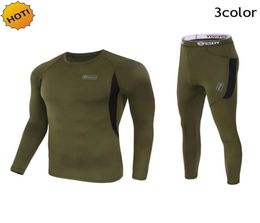 ESDY Brand outdoor Winter Thermal Mens Underwear Tactical Fleece Warm Clothes Pullover Long Sleeve Military Quickdrying Corsets M7661167