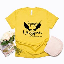 Sarah J Maas T-shirt Impressive Wingspan If You Know What I Mean T-Shirt ACOTAR Tshirt Tops Unisex Short Sleeve Graphic Tees