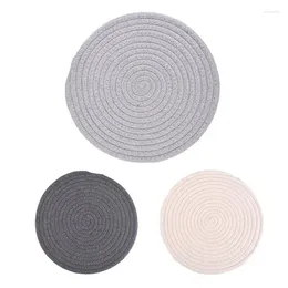 Table Mats Round Boho Placemats Household Dinner Pot And Bowl Coasters Cotton Woven Holder Pads Kitchen Supplies