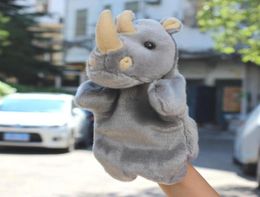 Stuffed Toys Plush Puppet Cute Rhinoceros Hand Puppet Animal Plush Doll Toys For Kids Baby Birthday Christmas Gifts9001629