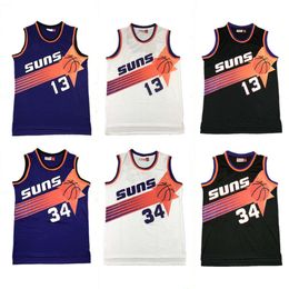 Basketball Jerseys Summer Jersey Suns 13 Nash Barkley Embroidered Uniform Mesh Training Sport