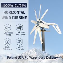 1000W Wind Power Turbines Generator 12V 24V Windmill Generator For Boat With MPPT Controller Low Noise Low Wind Speed Start