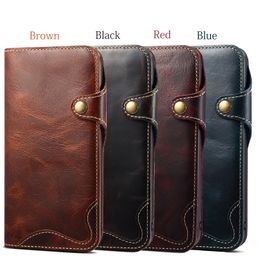 Premium Genuine Cowhide Leather Case for iPhone 11 12 13 Pro Max Mini Xs Max XR SE 2022 Wallet Protective Holster Fundas Coque