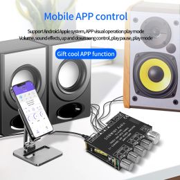 Amplifier S100L Bluetooth 5.0 2.1 Channel Power Audio Stereo Subwoofer Amplifier Board 50WX2+100W TREBLE Bass note tuning AMP APP Function