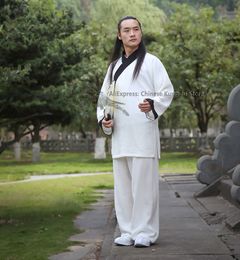 Wudang Robe Taoist Tai chi Uniform Shaolin Kung fu Suit Wing Chun Martial arts Sets Need your Measurements 25 Colors