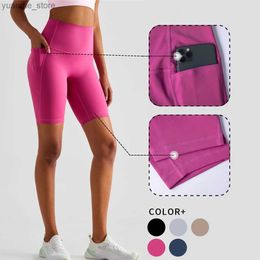 Yoga Outfits WISRUNING 2-side Pockets Women Sports Push Up Bicycles Biker Shorts Gym Outfit Yoga Leggings for Fitness Workout Tights Clothes Y240410