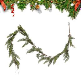 Decorative Flowers Artificial Green Christmas Garland Wreath Pine Tree Rattan Decor Home Wall Door Party Hanging Ornament Front 3M