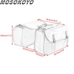 Motorcycle Canvas Waterproof Panniers Box Side Tools Bag Pouch Touring Bike Motorbike Saddle Bag 35L-40L Capacity Storage Bag