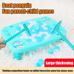 Large Hit Penguin Trap Icebreaker Board Game Interactive Adult Kids Table Toys Desktop Games Save Penguins Balance Ice Cubes