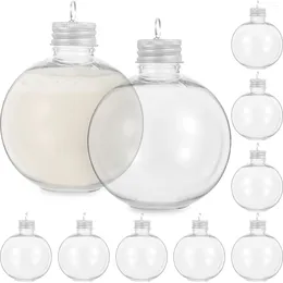 Vases 10 Pcs Christmas Spherical Bottle Anti-leak Caps Bottles Coffee Transparent Plastic Juice The Pet Daily Milk Travel