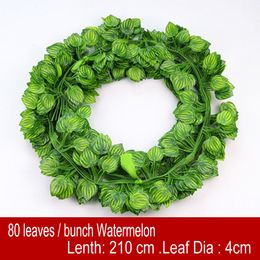 24 pcs/lot 80 Leaf Fake Foliage Vine Flowers Wreath Garland Plants Leaf Artificial Ivy Home Decor Green Scindapsus Creeper Grape