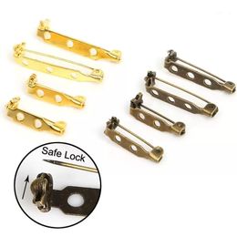 50Pcs/Lot 15-40mm Brooch Base Metal Brooch Pin Back Bar Easy Clip On/Safe Lock Base Accessories for Diy Jewelry Making Findings