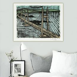 Bernard Buffet Building Architectural Landscape Posters Print Canvas Painting Industrial Age Wall Art Picture Room Home Decor