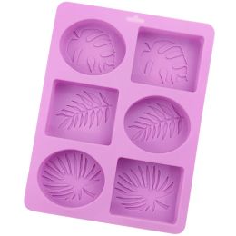 6 Pcs Embossed Leaf Silicone Soap Mold Hand-carved Crafts Gypsum Resin mould Diy Chocolate Cake Ice Cube Baking Tools Home Gift