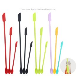 New Product Silicone Mini Spatula Set Lengthened Cosmetic Bottle Jam Double-head Scraper Kitchen Cake Baking Tool Accessories