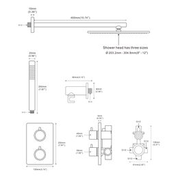 Bursh Gold Thermostatic Shower Faucet Set Bathroom System With Rain Handheld Wall Mount Luxury Mixer Tap With Conceal Diverter