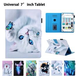 Case tablet case 7 inch universal For Huawei MediaPad T3 7.0 Cover For Samsung Tab A T280 Tablet Funda Cute Cat Print Stand Shell