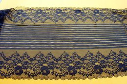 1Yard Black DIY handmade clothing accessories soft Elastic lace Skirt mesh delicate stripe stretch fabric 35 cm