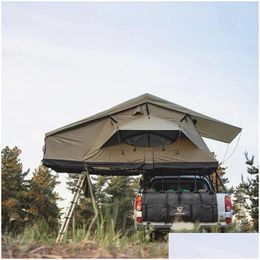 Tents And Shelters 4X4 Car Accessories Outdoor Off-Road Cam Canvas Roof Top Tent 5 Person Drop Delivery Sports Outdoors Camping Hiking Dhovk