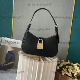 Women's PRE-ORDER NOW Low Key Shoulder Bag black luxury sleek design Axillary pouch grained calfskin bags suede lined gold padlock timeless M24611