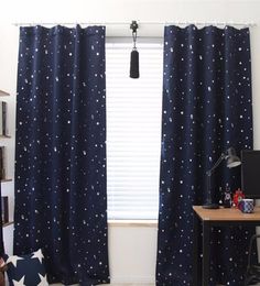 139cm x190cm Star Kids Child Bedroom curtains with 5 Colours Blackout Thermal Solid Window Curtain For Living room Decor4707669
