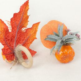 Fall Pumpkin Napkin Ring Holder Thanksgiving Napkin Rings for Dinning Table Setting Weddings Dinner Parties Family Gatherings