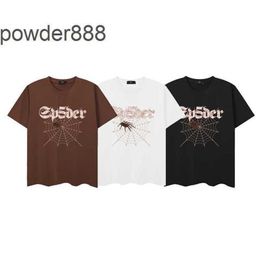 Designer Men's Short Sleeve Street Fashion Fashion Short Sleeved 2024 New Spring Product Sp5der55555 Printed Spider Web T-shirt for Mens Half Sleeves