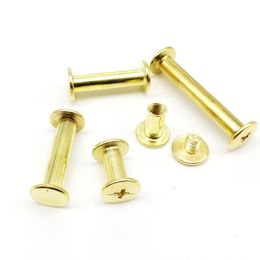 10pcs M5x5-50mm Golden Silver Leather Bag Belt Photo Scrapbook Album Account Book Post Binding Chicago Screw Nail Rivet Bolt