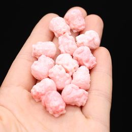 10Pcs Natural Stone Coral Beads Mythical Wild Animal PiXiu Pink Loose Beads for Jewelry Making DIY Necklace Bracelet Accessories