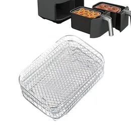 Double Boilers Air Fryer Rack For Ninja Dual 3-Layer Stainless Steel Stackable Dehydrator Toast Stand Cooking Tools