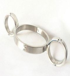 Unisex Stainless Steel Heavy Duty Bondage Necklet Neck Ring Wrist cuffs Collar Binder Restraint Gear BDSM Sex Games Toy Product3676604