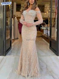 Urban Sexy Dresses Elegant Sparkly Mermaid Evening Dresses Charming Beading Sequins Dress For Bride Floor-length Bridal Gown Vestido De Novia 240410