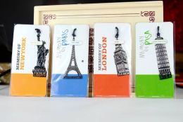 1pcs/lot Creative European Vintage building metal bookmark Eiffel Tower Statue Of Liberty Elizabeth Tow Personalised book marks