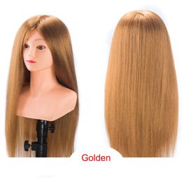 Training Head 85% Human Hair Professional Mannequin Head With Shoulders Barber Practise Hairstyle Kappershoofd Hairdresser Doll