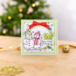 2021 Winter Christmas Snowmen Metal Cutting Dies and Stamps Stencil for DIY Scrapbooking Photo Album Embossing Crafts