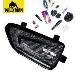 WILD MAN Mountain Bike Bag Rainproof Road Bicycle Frame Bag Cycling Hard Shell Tools Triangle bag Storage pack Riding parts