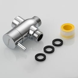 Ciencia Brass G1/2'' Shower Diverter with Shut Off Valve for Bathtub and Shower Arm T-Valve to Fixed Hand Shower Head